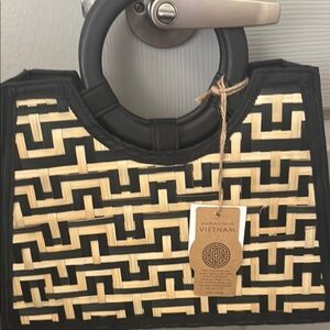 Handcrafted Black and Tan Woven Bag